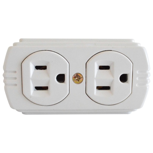 [6708] TOMA DOBLE T/L SOBREPONER CON P-TIERRA BLANCO UDUKE (RETIE-FL)(HT20378)