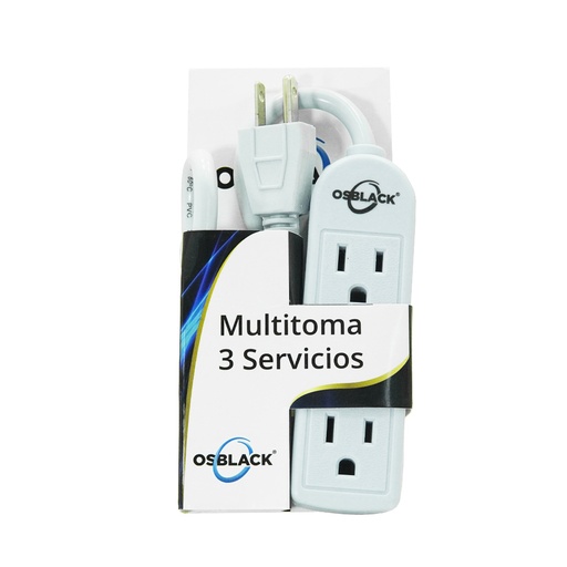 [6065B] TOMA MULTIPLE ELECTRICA X 3 SALIDAS 60CM CABLE