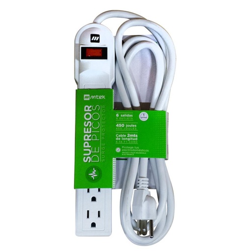 [12309] TOMA MULTIPLE X 6 SUPRESOR DE PICOS 450 JOULES