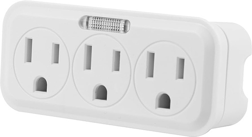 [20986] TOMA MULTIPLE X3 PARED CON LUZ GUIA POLO A TIERRA