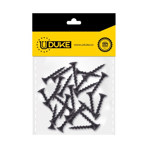 [6790K] TORNILLO DRYWALL 6X1 ROSCA FINA PQT X 25 UDUKE