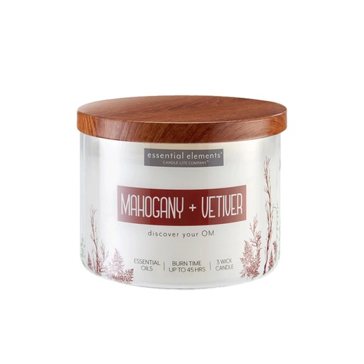 [15840] VELA 14.75 OZ ESSENTIAL ELEMENTS MAHOGANY & VETIVER CANDLE LITE (4472293)
