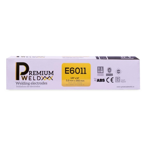 [16107A] SOLDADURA DE ELECTRODO 6011 1/8 BLANCA PREMIUM WELD (CAJA 5 KLS)