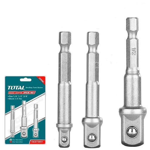 [17415] PUNTA EXTENSION MAGNETICA PARA TALADRO X 3PCS (1/4-3/8-1/2) TOTAL (TAC273651)
